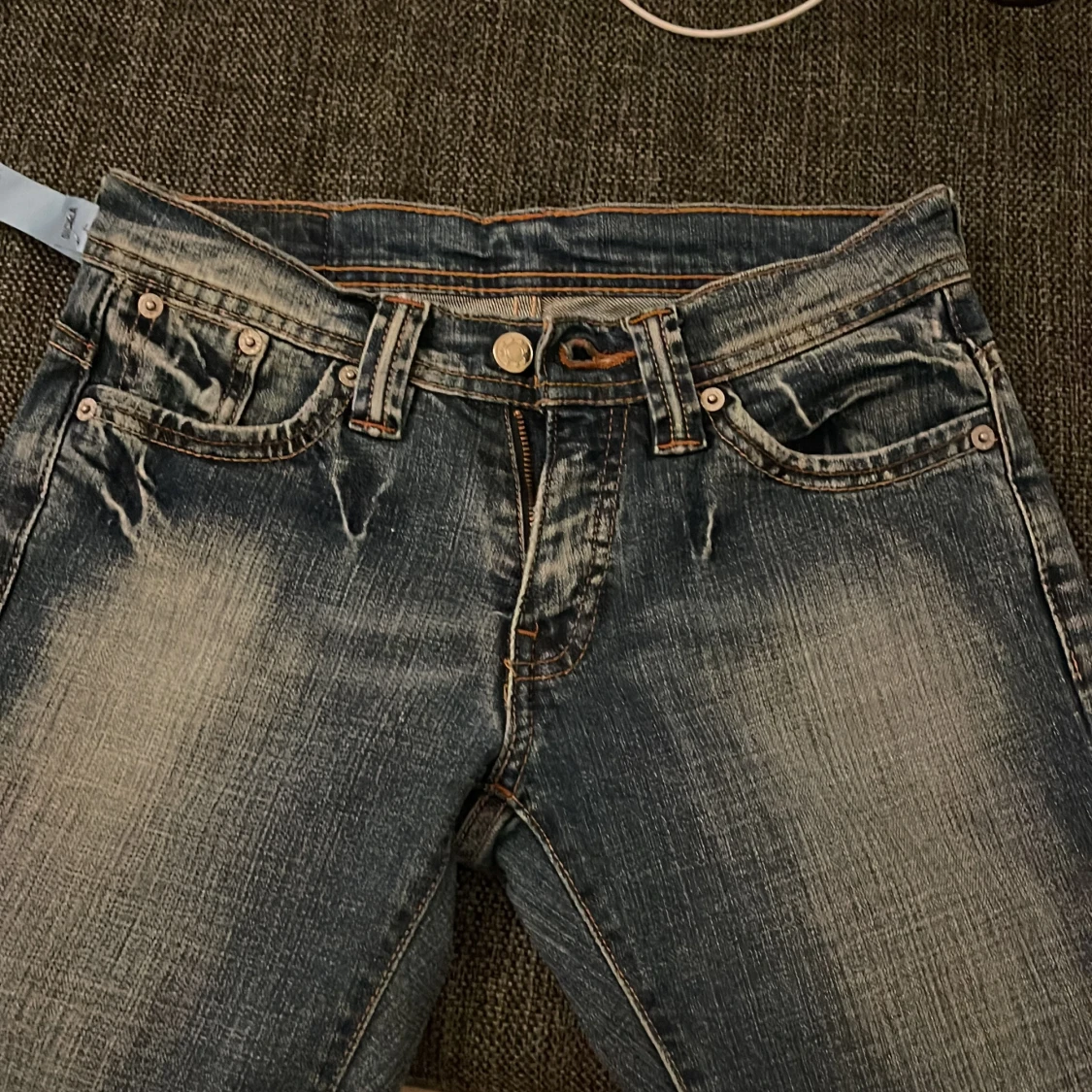 Blå jeans med bootcut - 92