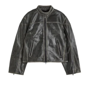 H&M Premium  - HM premium collection  Loose fit biker leather jacket Sz L Rrp 3499:-