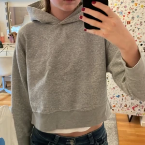 Grå hoddie  - Det är en ljus grå tjocktröja med luva. Tröjan är utan snören och väldigt fin! Fint skick och material 