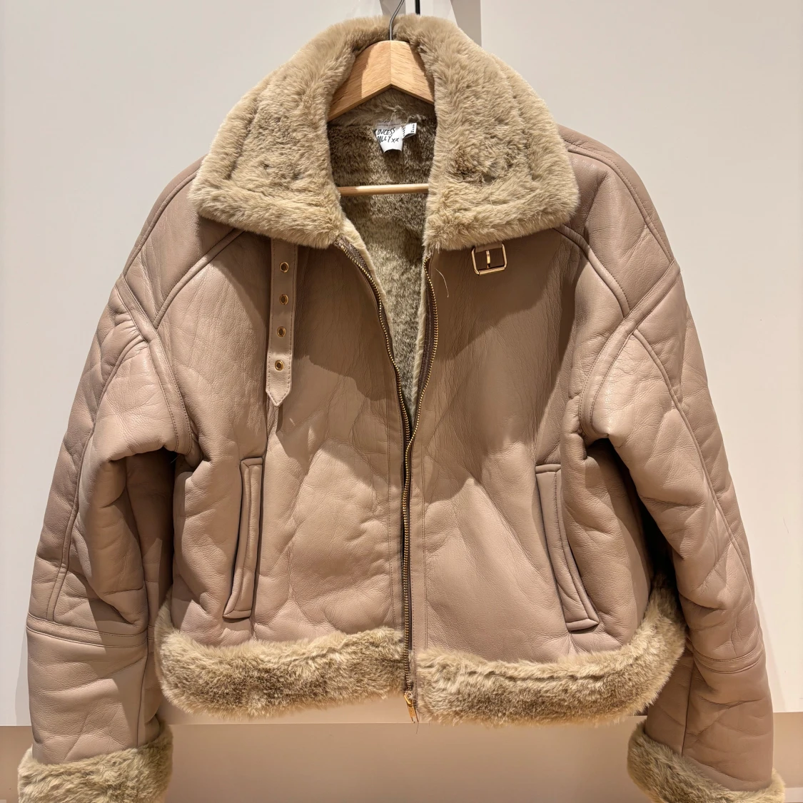 FAUX LEATHER JACKET BEIGE