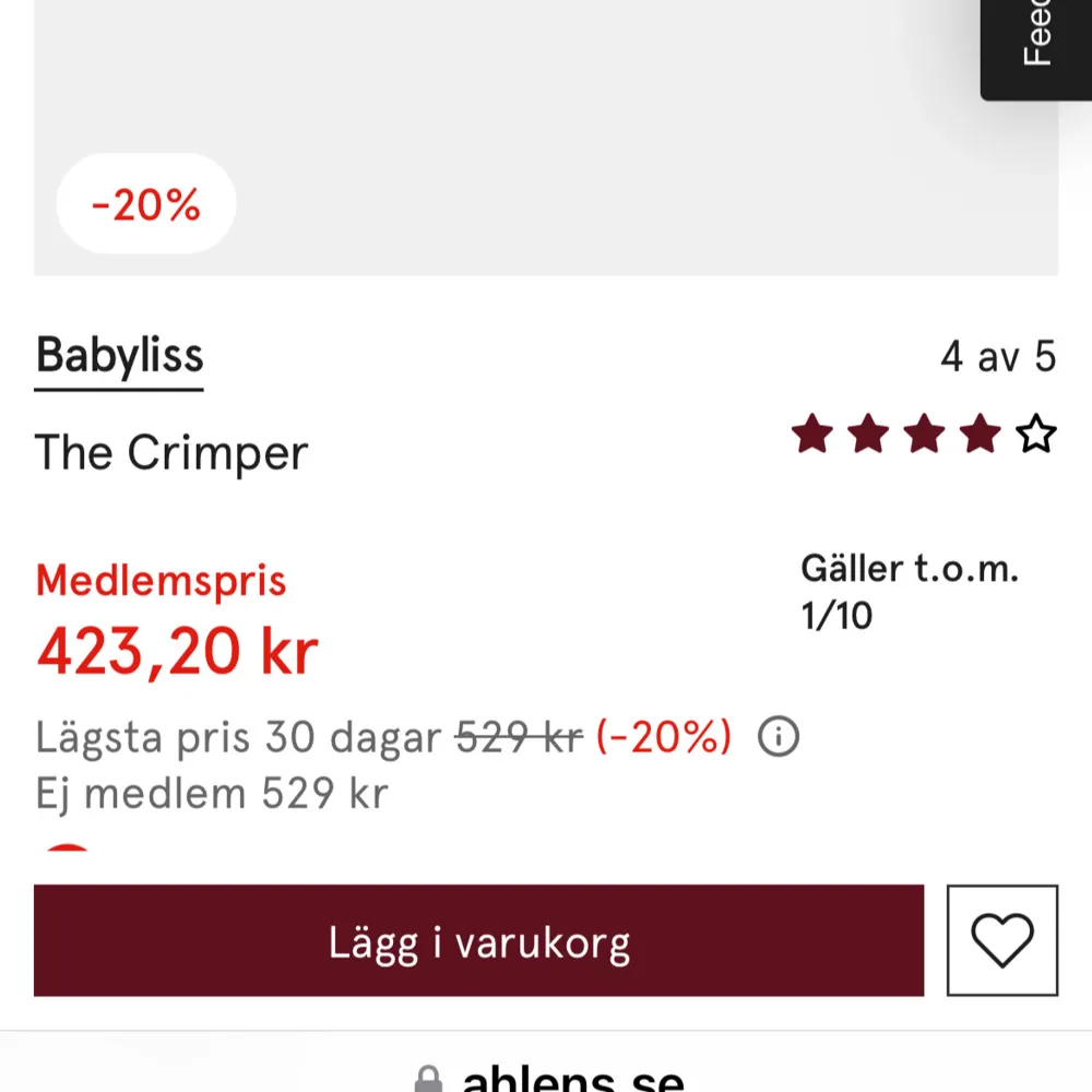 Säljer den här babyliss crimper🤍 Kostar 529 säljer för 200kr. Skönhet.