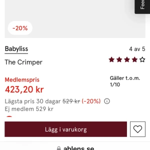 Babyliss  - Säljer den här babyliss crimper🤍 Kostar 529 säljer för 200kr