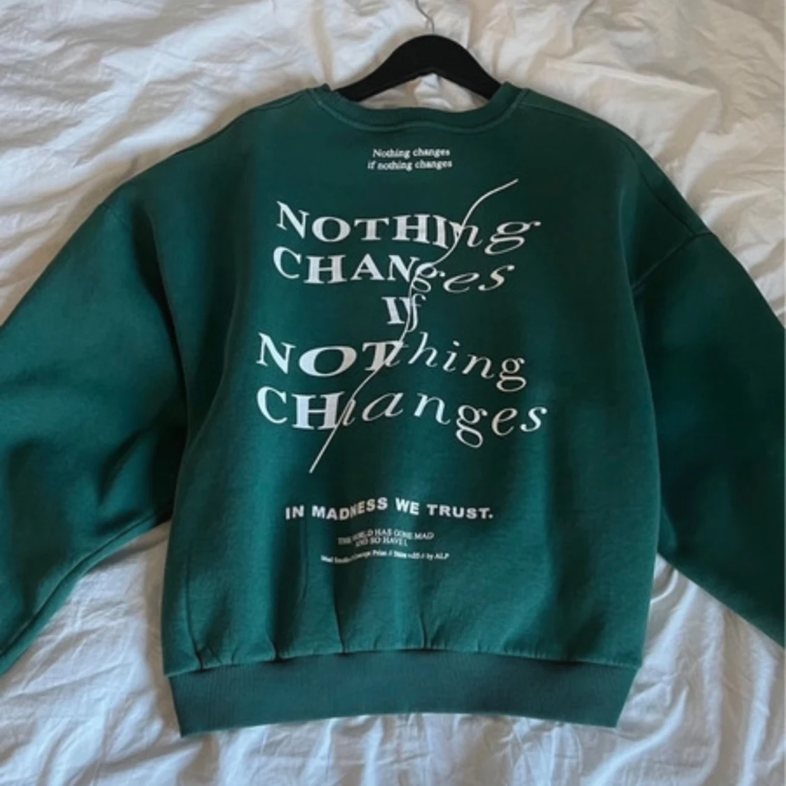 Grön sweatshirt med tryck