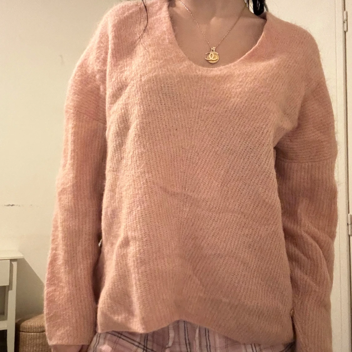 Rosa stickad tröja - 91