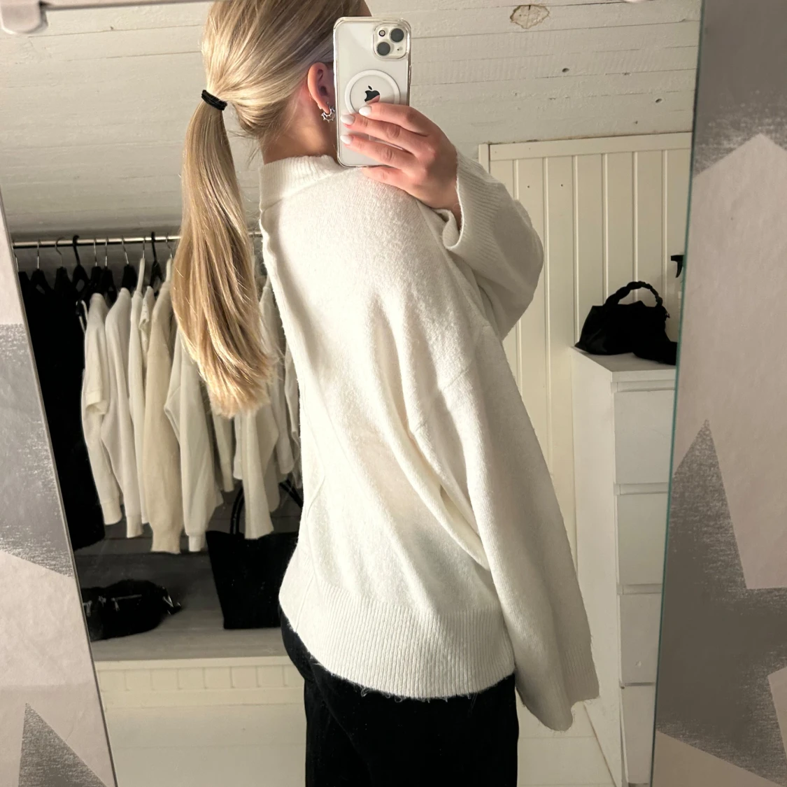 Vit stickad tröja - 91