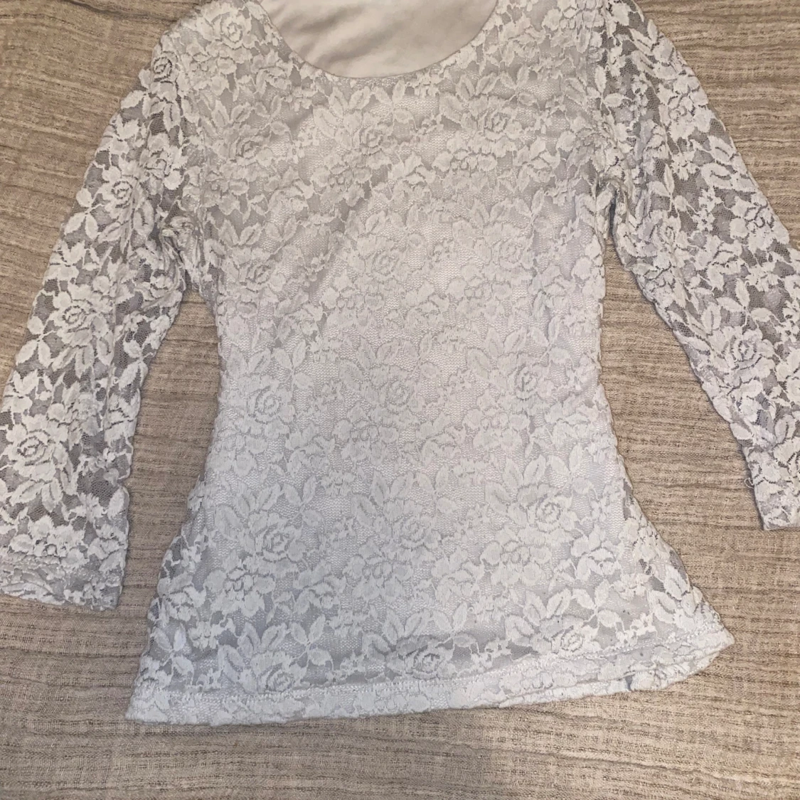 Vit spets tröja - 90