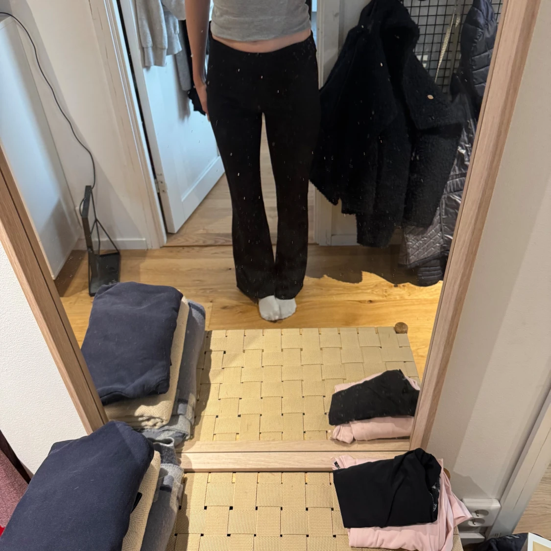 Svarta bootcut kostymbyxor