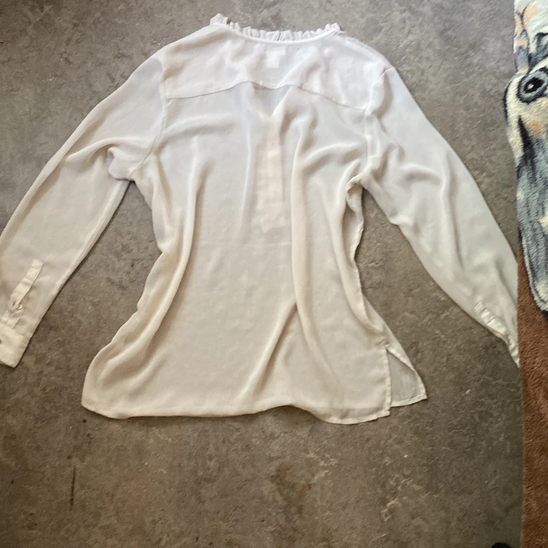 Lite genomskinlig vit blus - 1