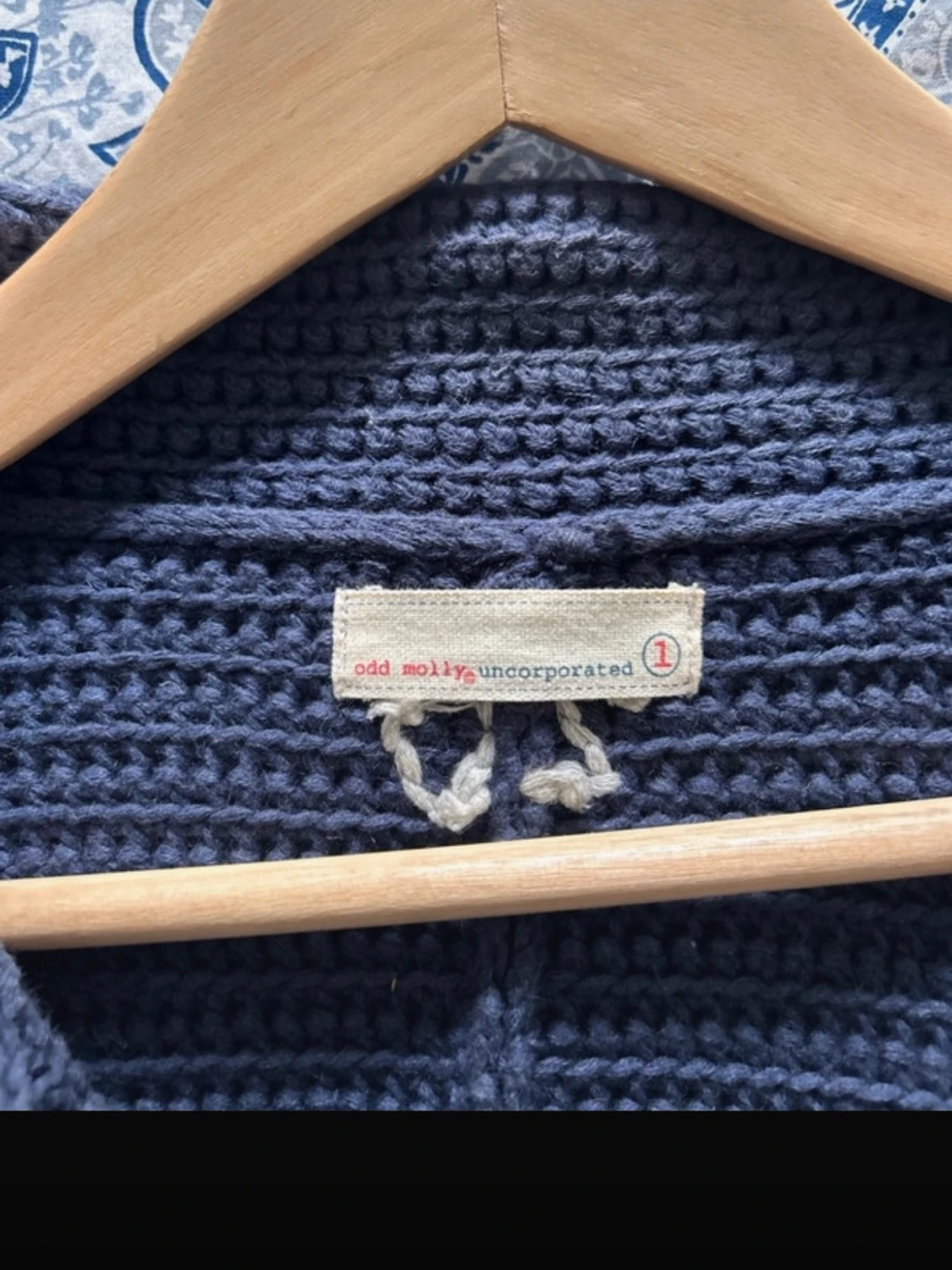 Mörkblå stickad kappa Odd Molly - 2