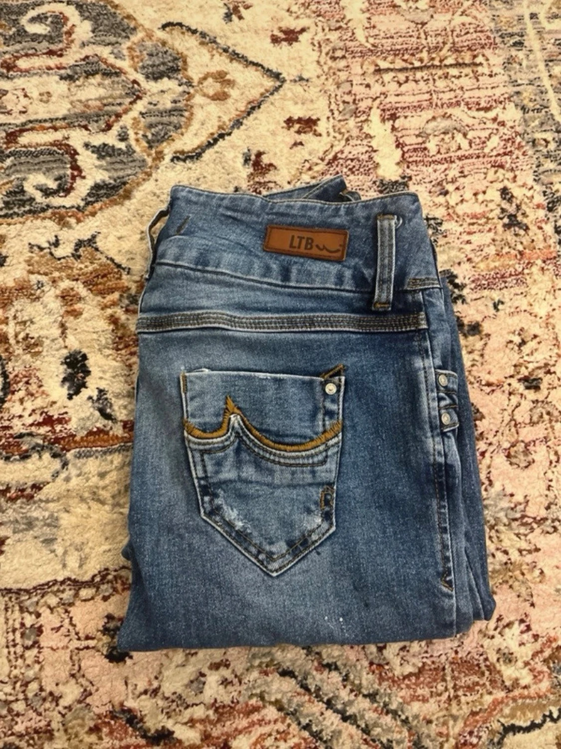 Blå slim straight jeans från LTB - 1