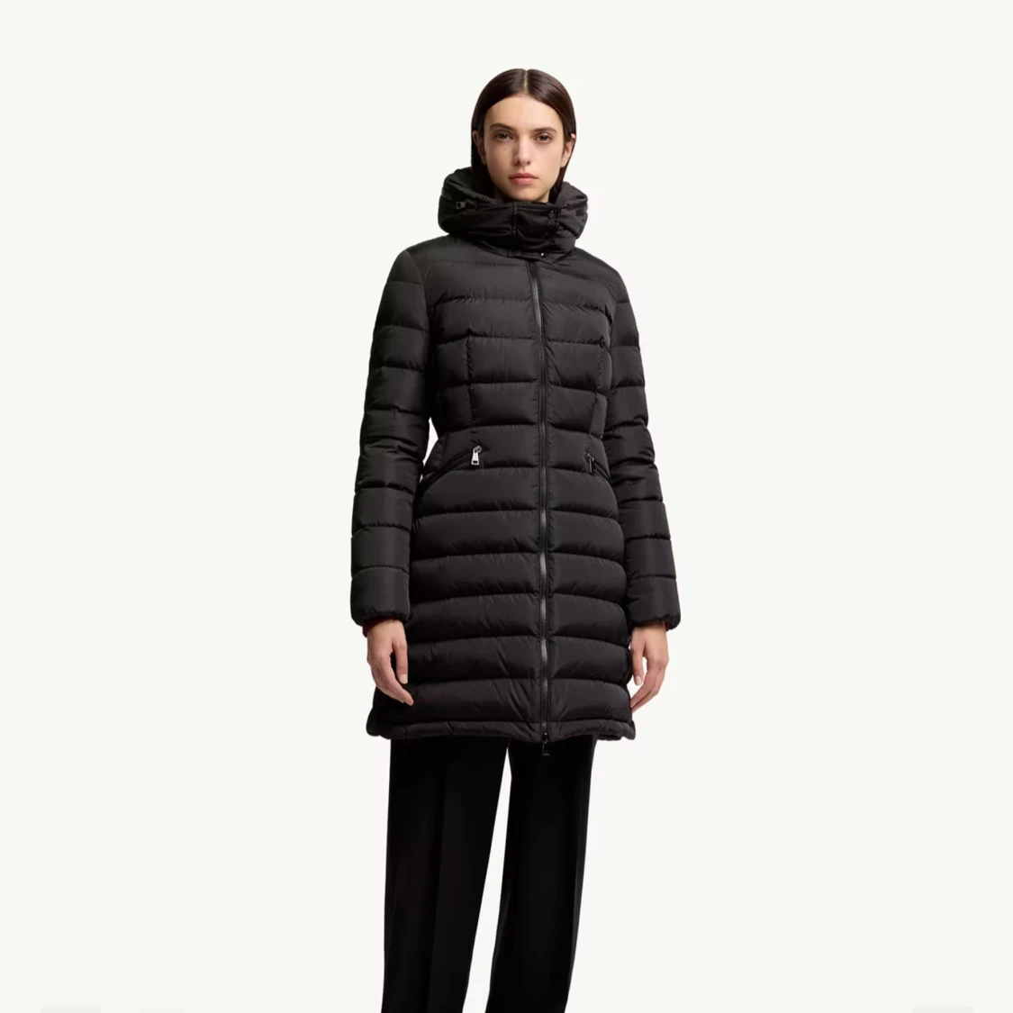 Svart lång dunjacka från Moncler - 3