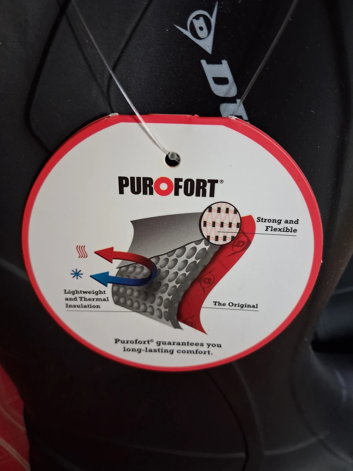 Svarta Dunlop Purofort stövlar med röd kant - 1