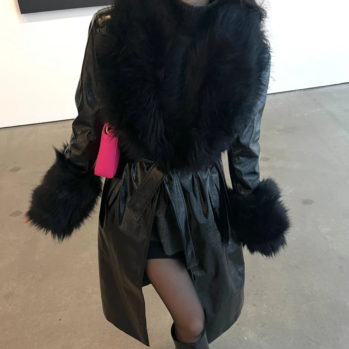 PU-kappa med fuskpäls - 1