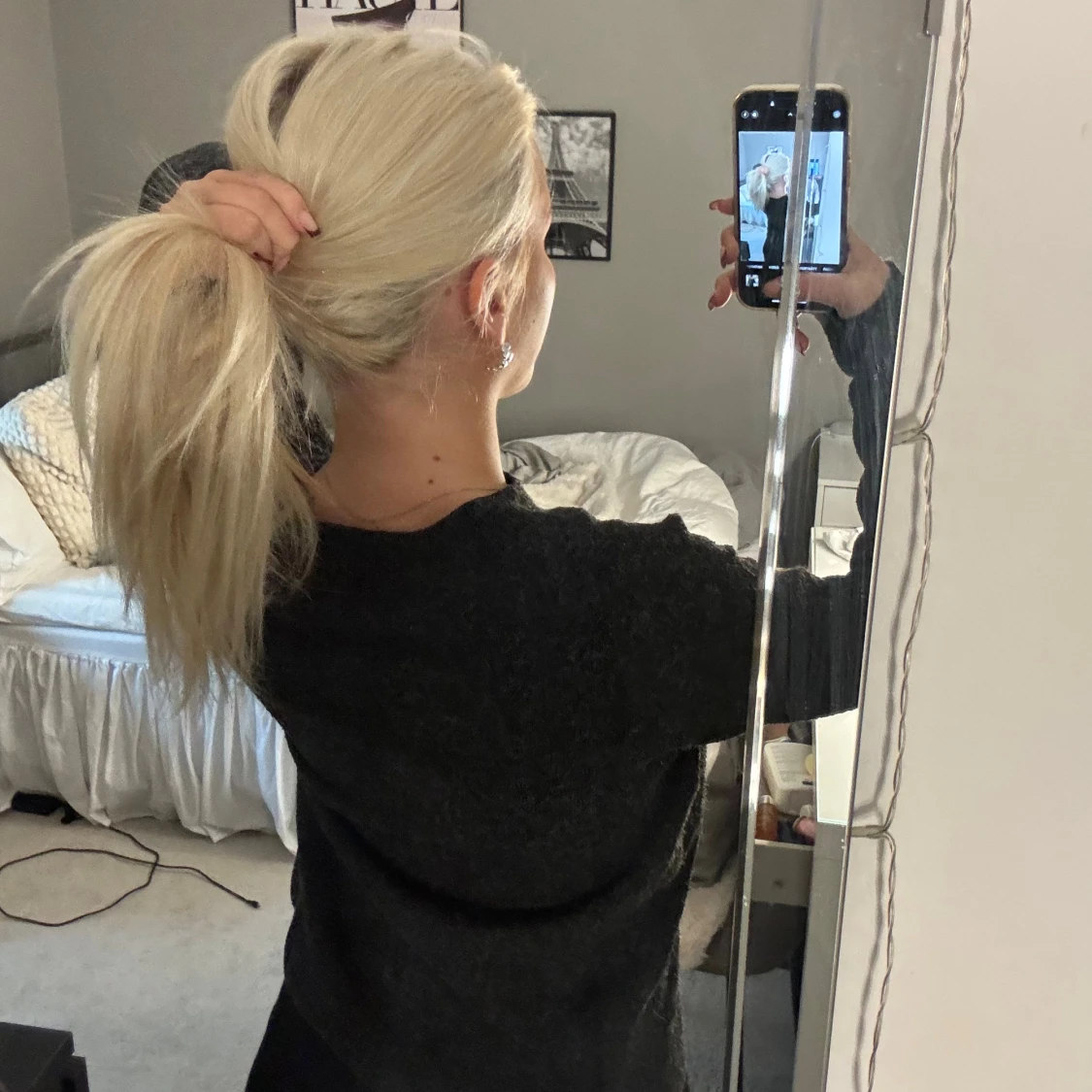 Mörkgrå stickad tröja från Vero Moda - 1