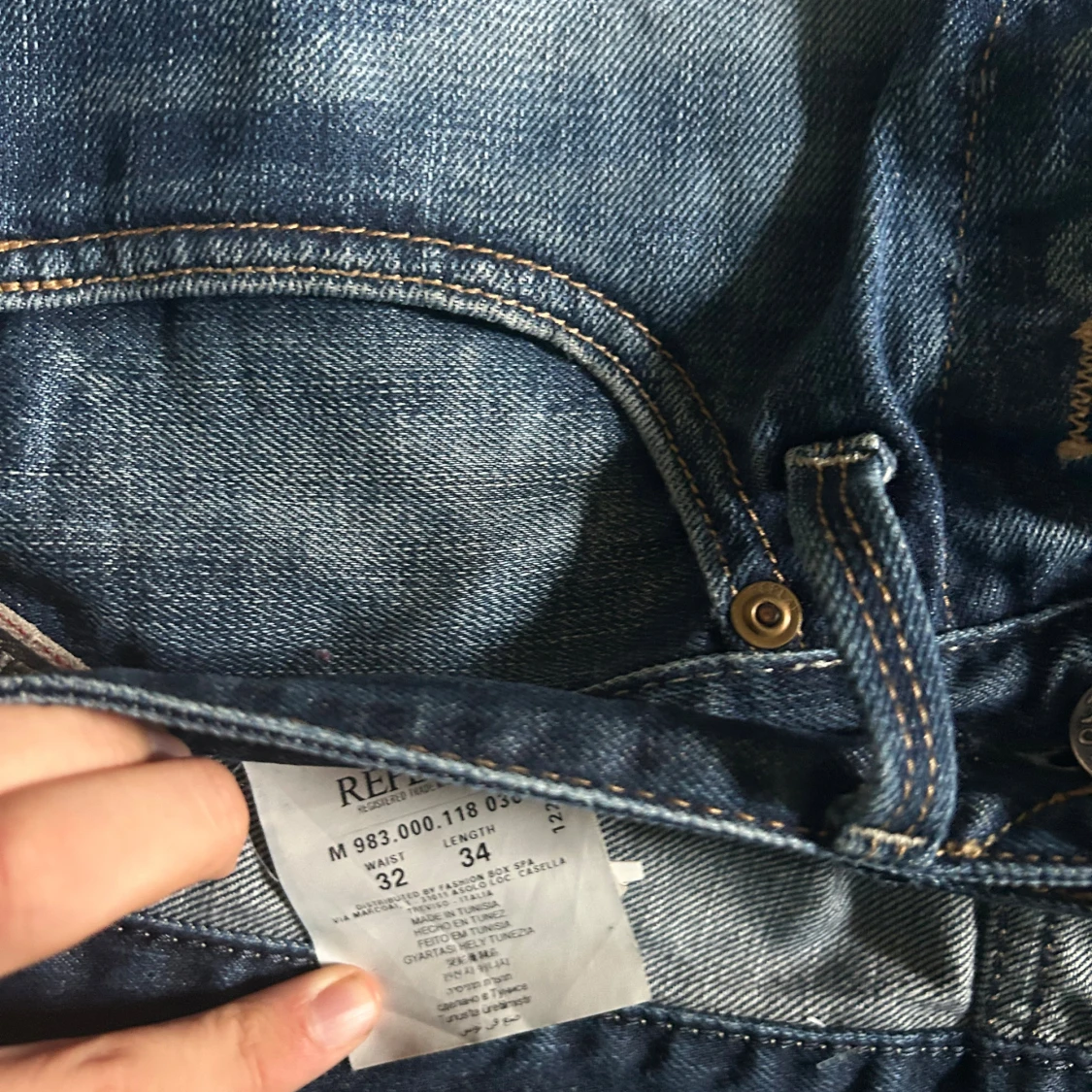 Blå Replay jeans straight fit 32/34 - 3
