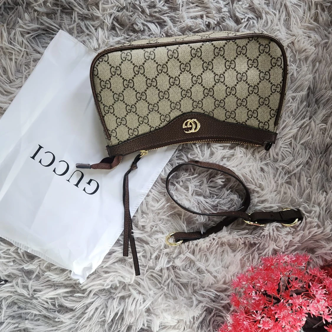 Supreme axelväska brun/beige - 4