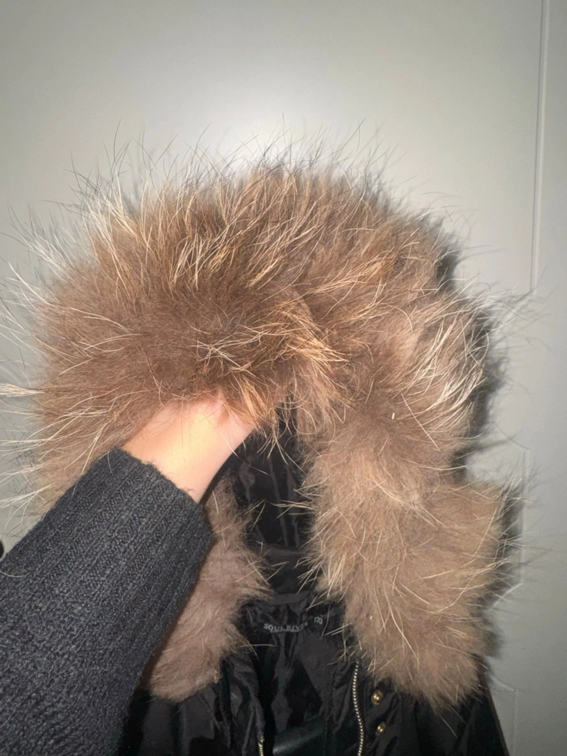 Svart dunjacka Soul River med fuskpäls - 3