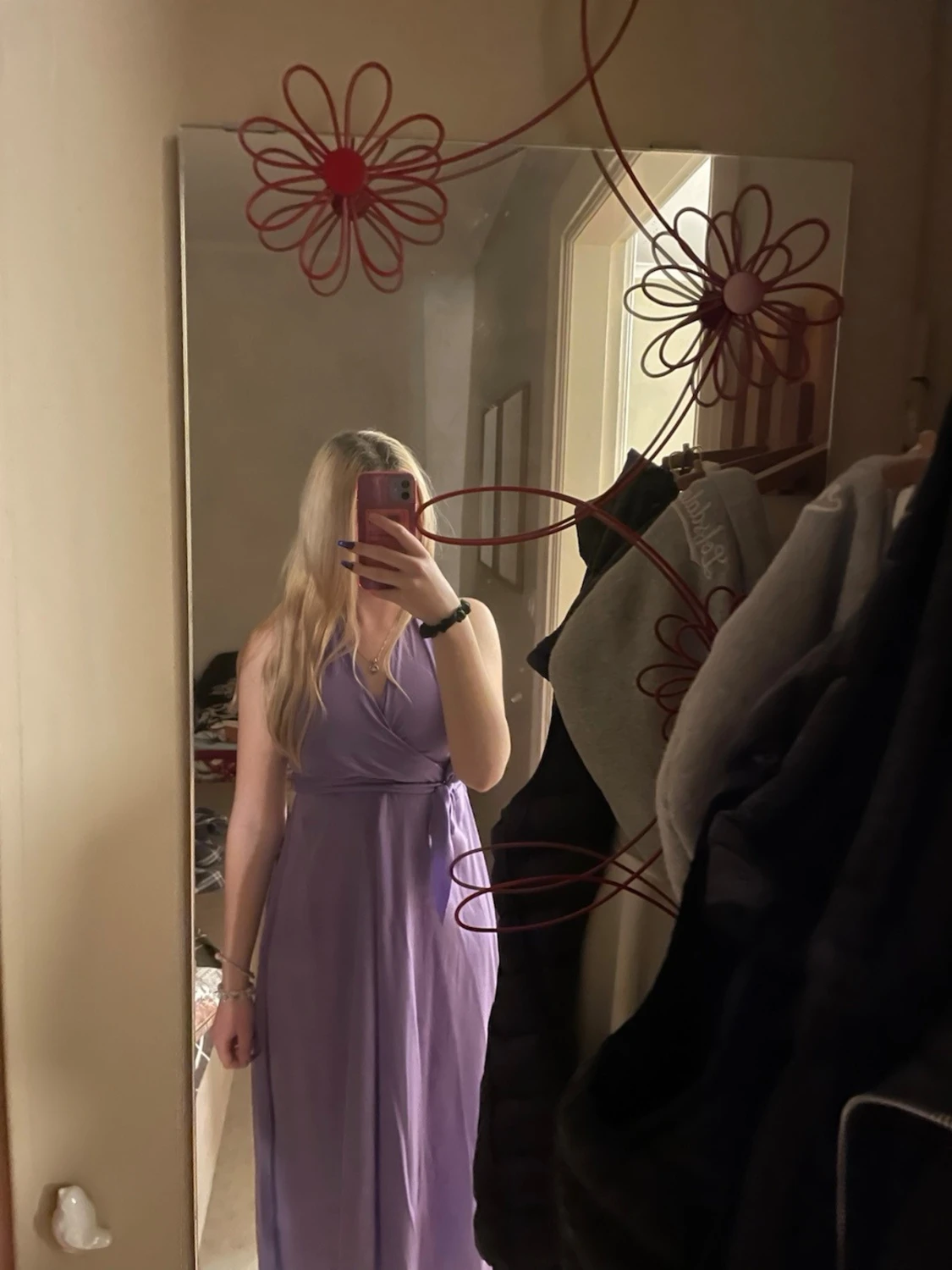 Lila balklänning i satin - 1