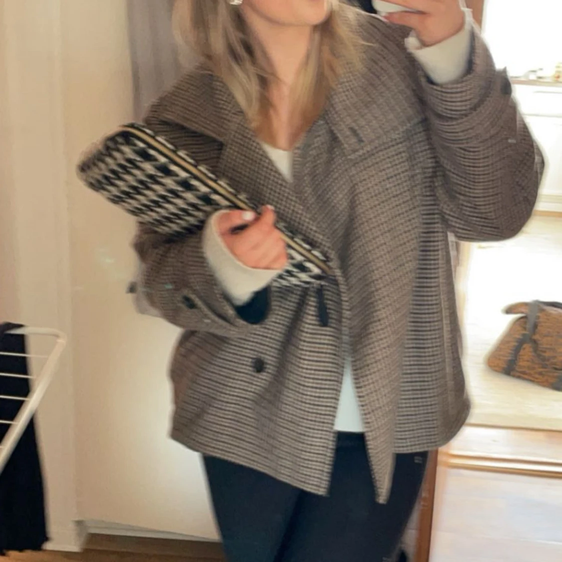 Rutig brun kappa från arket