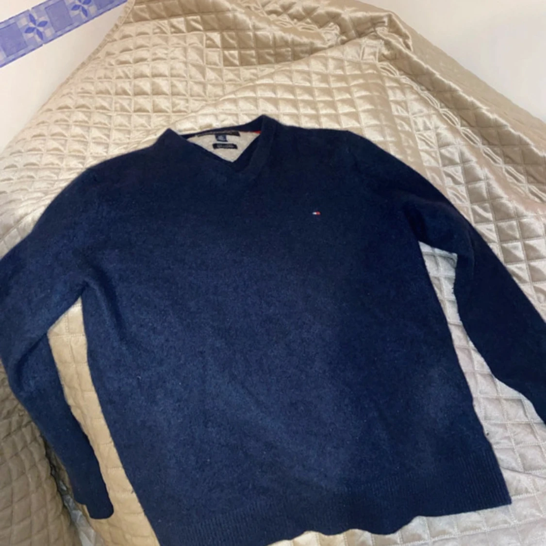 Mörkblå kashmirtröja Tommy Hilfiger - 1