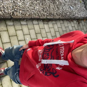 Superdry vintage hoodie (NYSKICK) - Säljer nu denna sjukt snygga Superdry hoodie med ett riktigt stilrent tryck! Skicket är i princip som nytt men man får den perfekta vintage känslan! Passar fint till det mesta. Hoodien passar perfekt till höst och vinter då den är både mjuk och varm🤩 Storlek M men passar även S! Skriv vid funderingar 📲Tröjan tillverkas ej längre och därav eftertraktad!