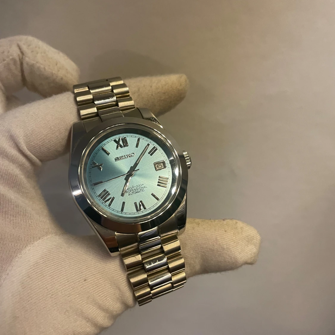 Seiko automatisk klocka med blå urtavla - 2
