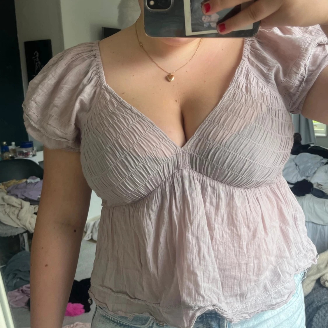 Gullig smutsrosa topp  - 90