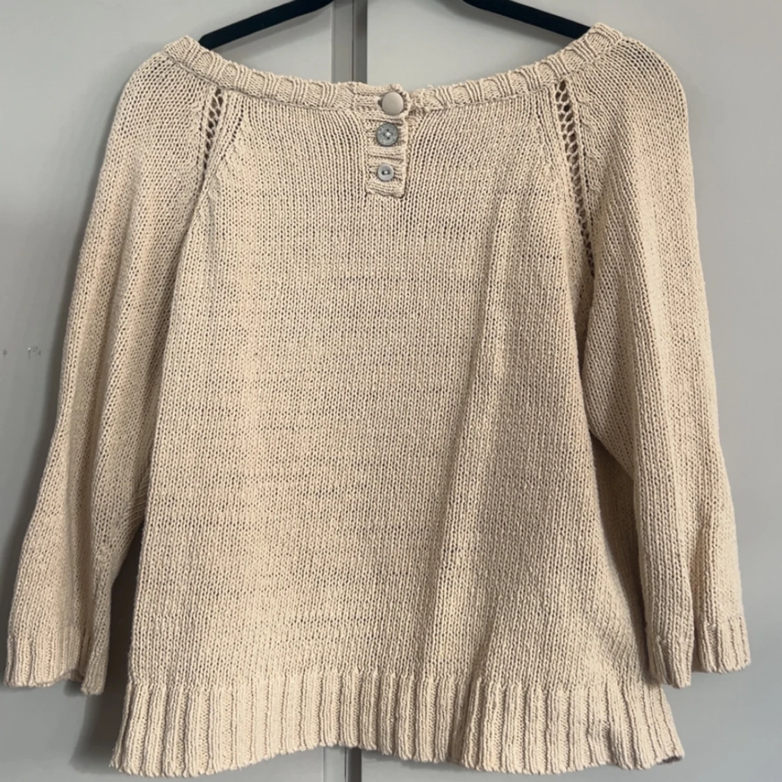 Unik stickad trekvarts tröja - 1