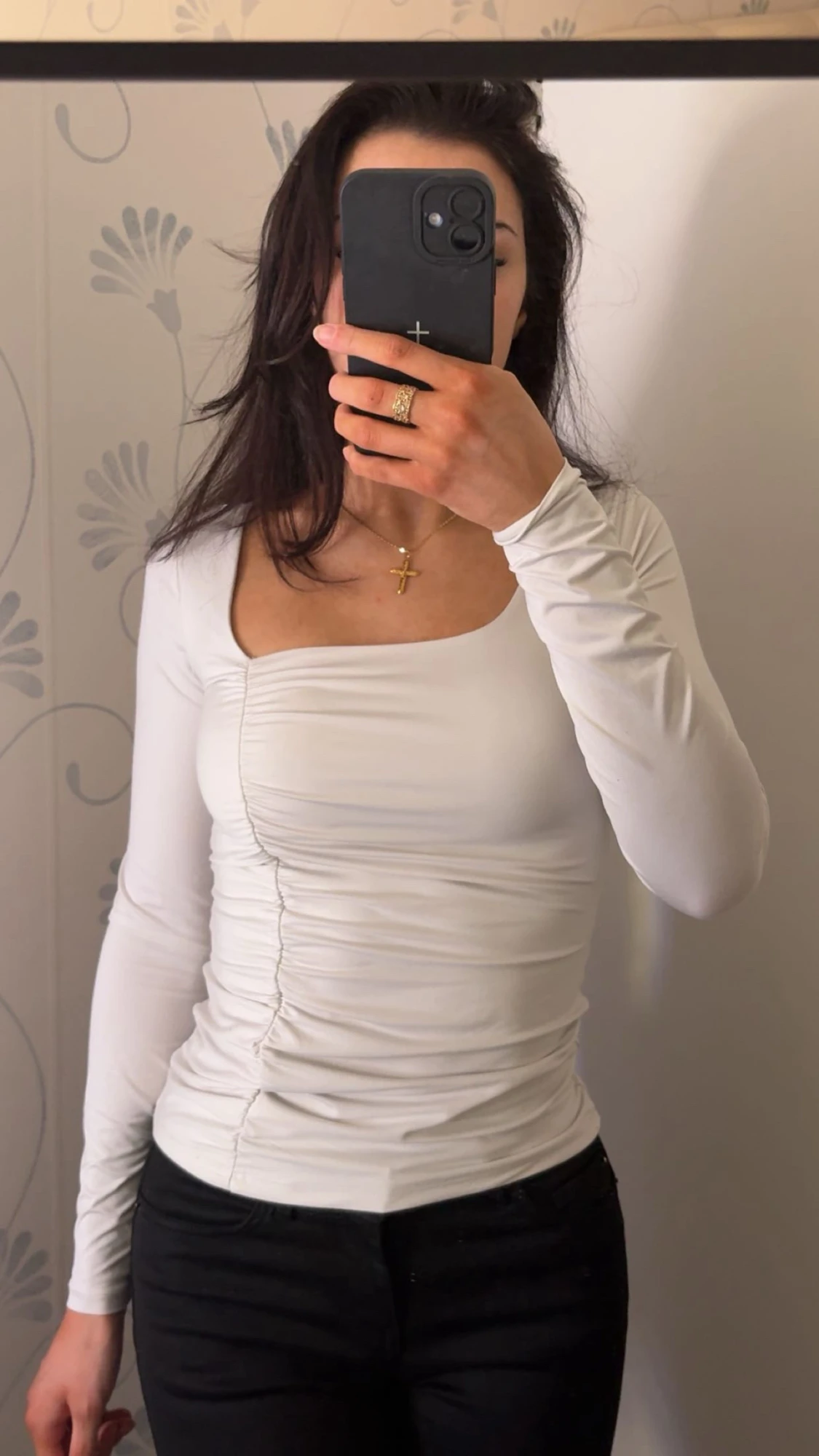 Vit långärmad tröja