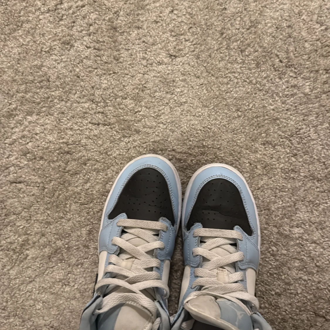 Nike Air Jordan 1 Mid UNC blå/vit - 1