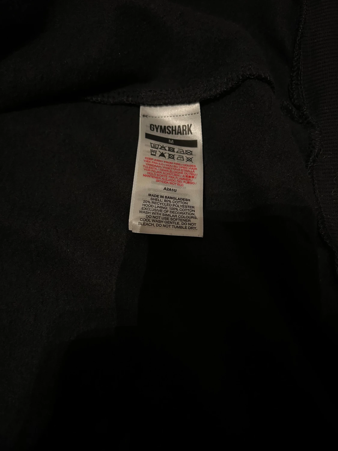 Svart hoodie från Gymshark med dragkedja - 2