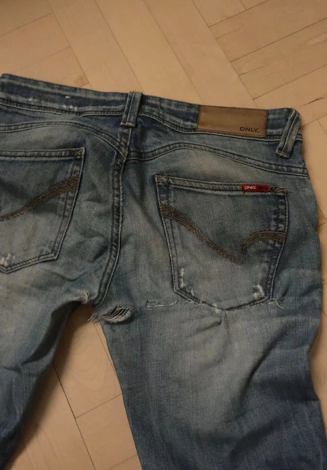 Blå lågmidjade  bootcut jeans Only - 1