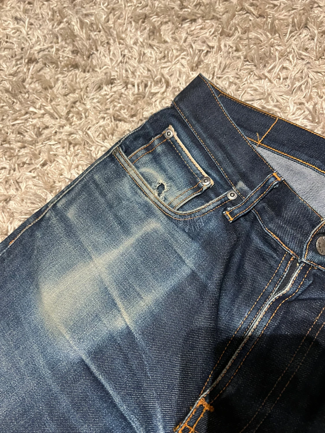 Dry japan selvage nudie jeans lean dean slim fit herr w31 blå  - 4