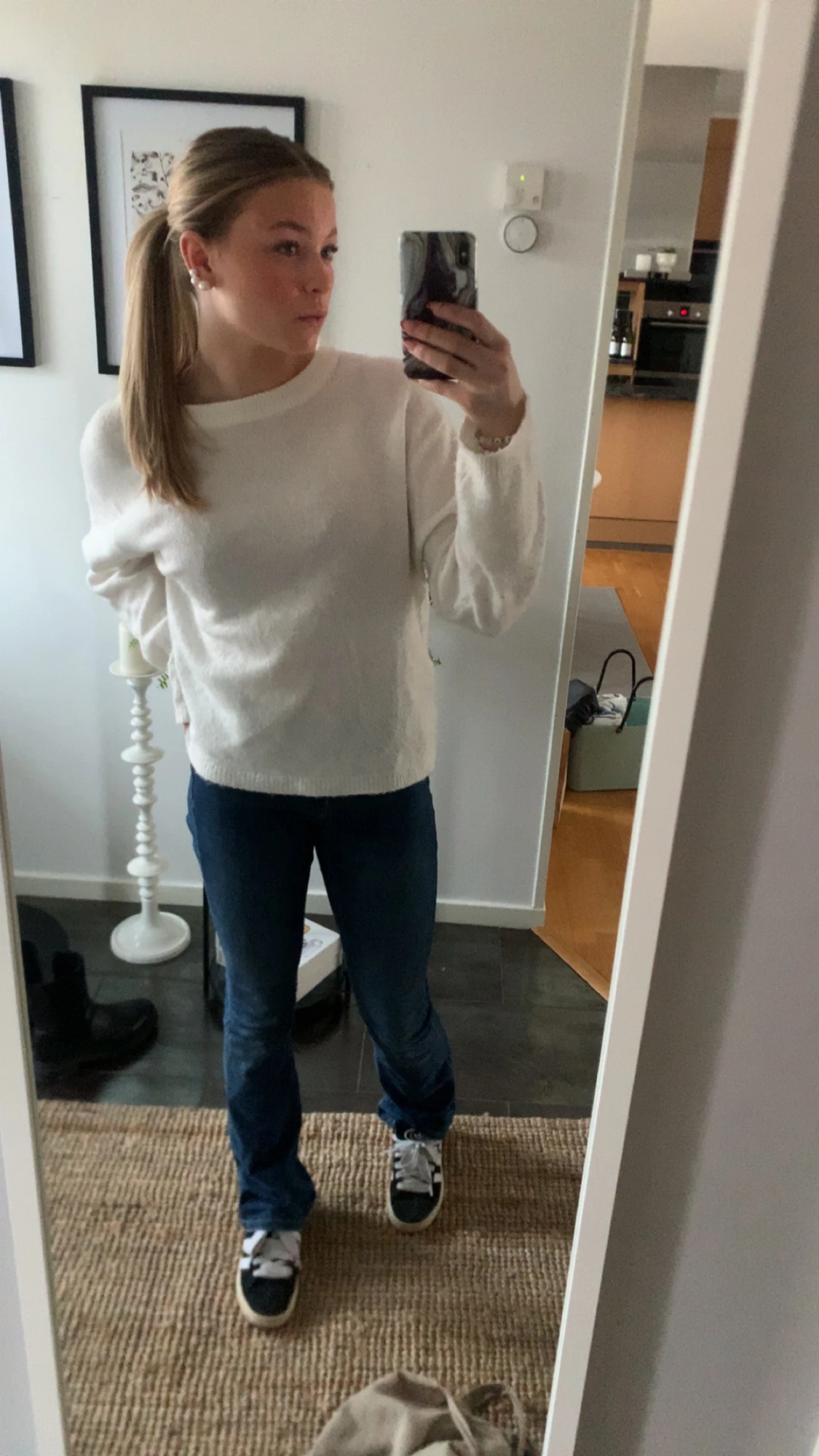 Blå bootcut jeans med normal passform - 1