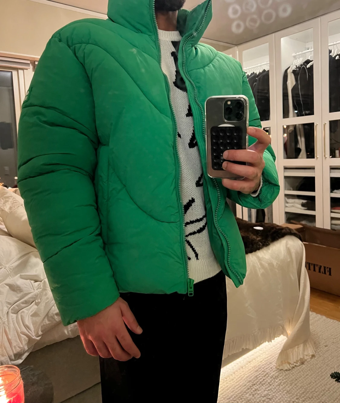 Grön pufferjacka från Zara 