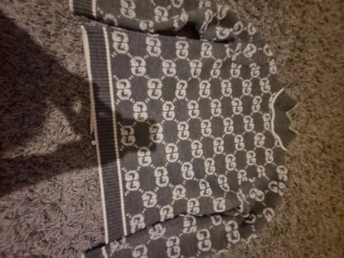 Grå stickad cardigan jacka från Gucci - 4