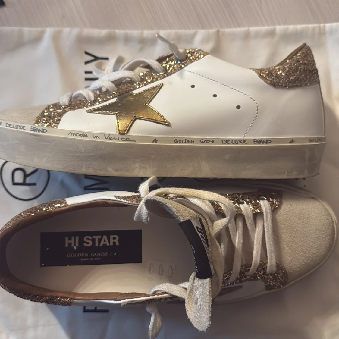 Golden Goose Hi Star sneakers med glitter - 1