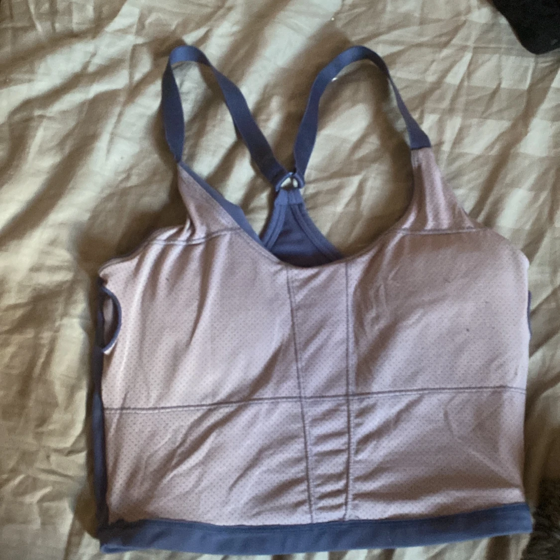 Ljuslila och blå linnetopp med mesh - 2