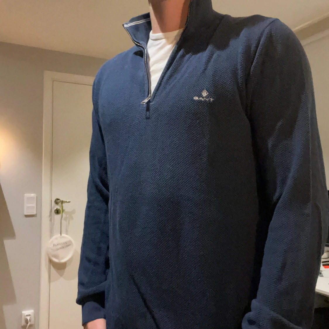 Blå half zip tröja från Gant - 1