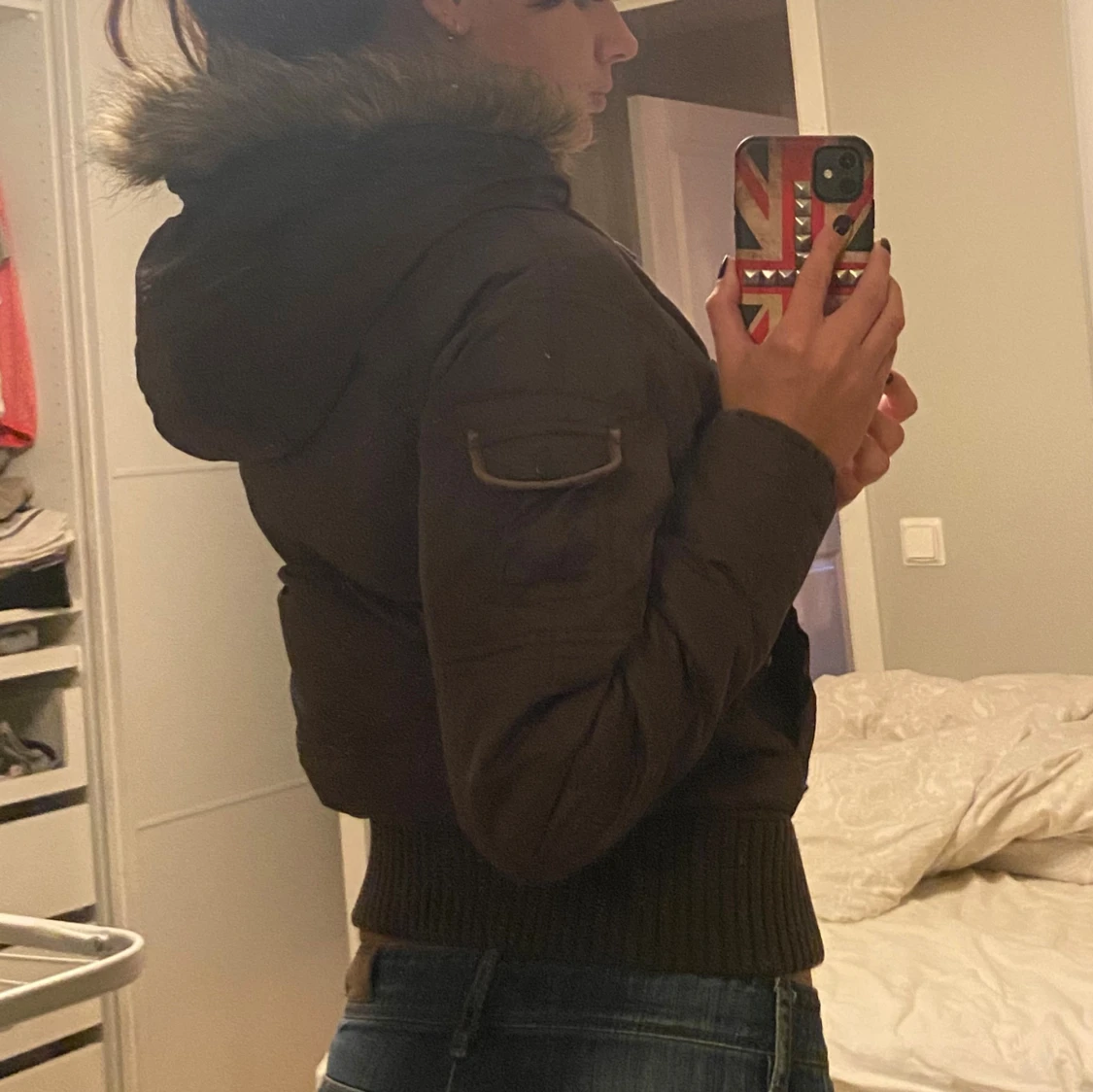 Y2k pufferjacka med pälsluva - 2