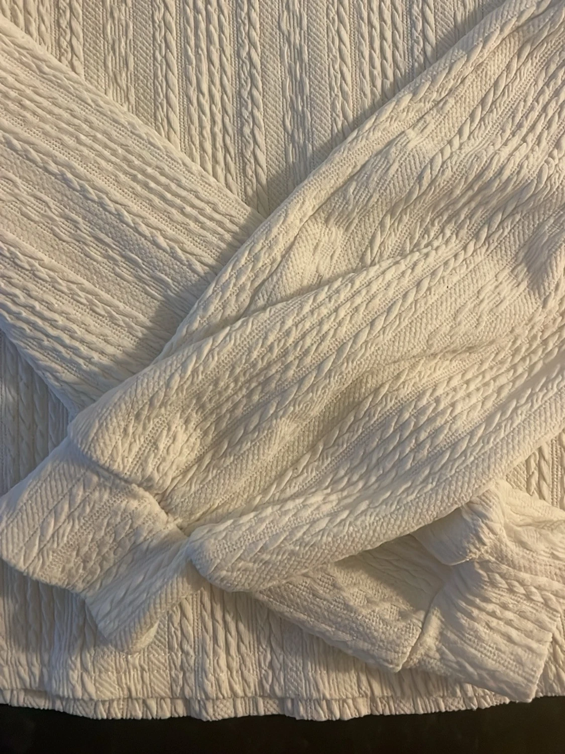 Vit ribbad stickad topp från SHEIN - 1