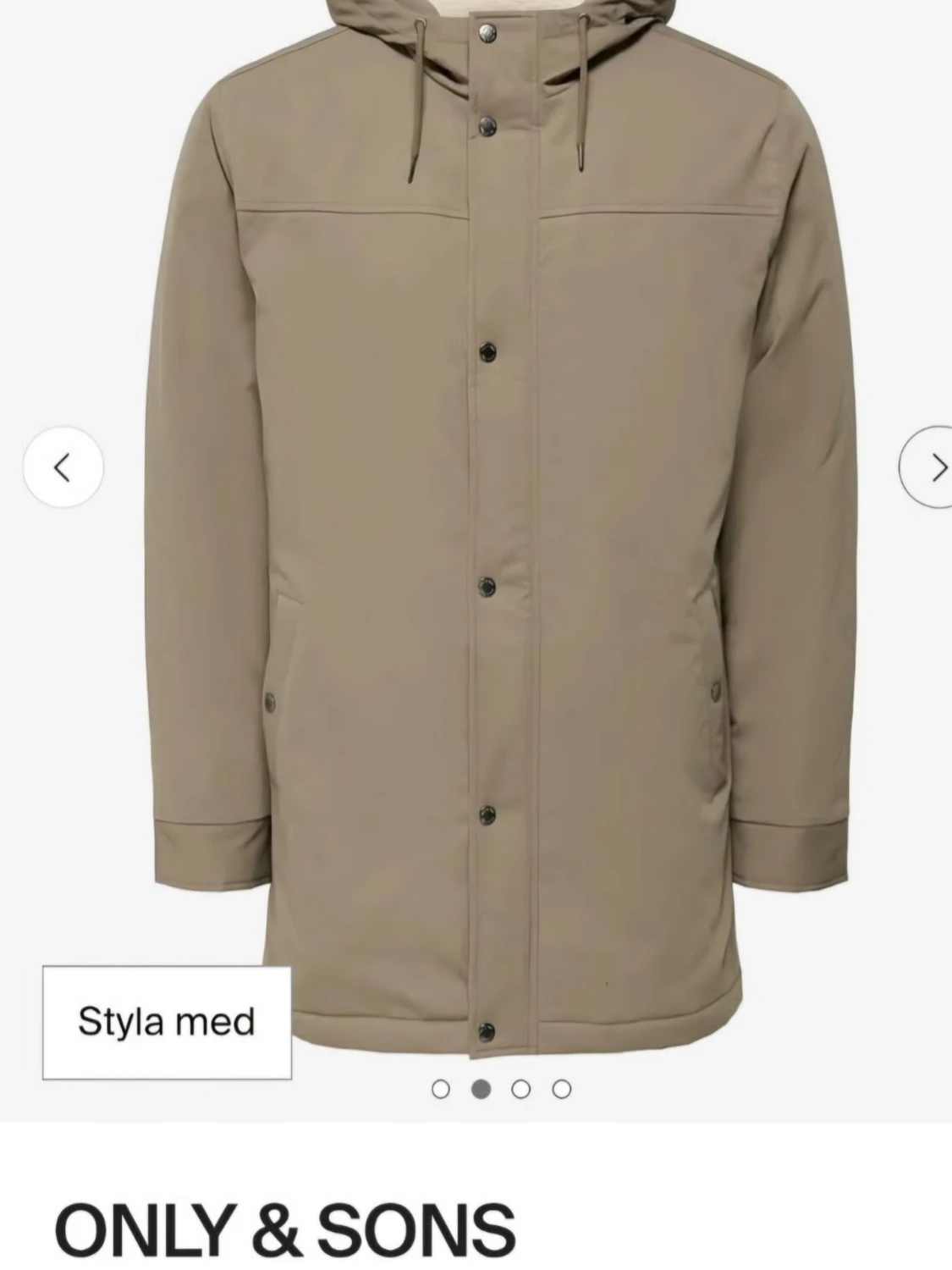 Beige parkasjacka från ONLY & SONS