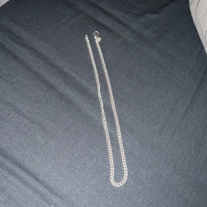 Silverfärgat halsband med kedja - Snyggt silverfärgat halsband med en klassisk kedjedesign. Perfekt för att ge en stilren touch till din outfit. Halsbandet har en praktisk karbinhake för enkel på- och avtagning. 925 silver   HELST BYTEN. Priset är inte hugget i sten så kom med bud gärna