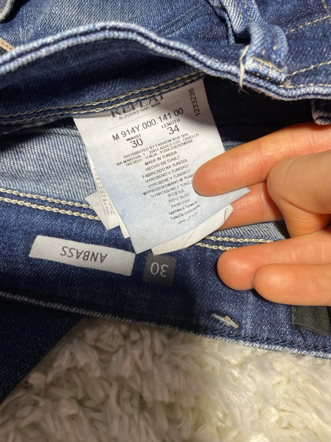 Mörkblå Replay Anbass jeans  - 4