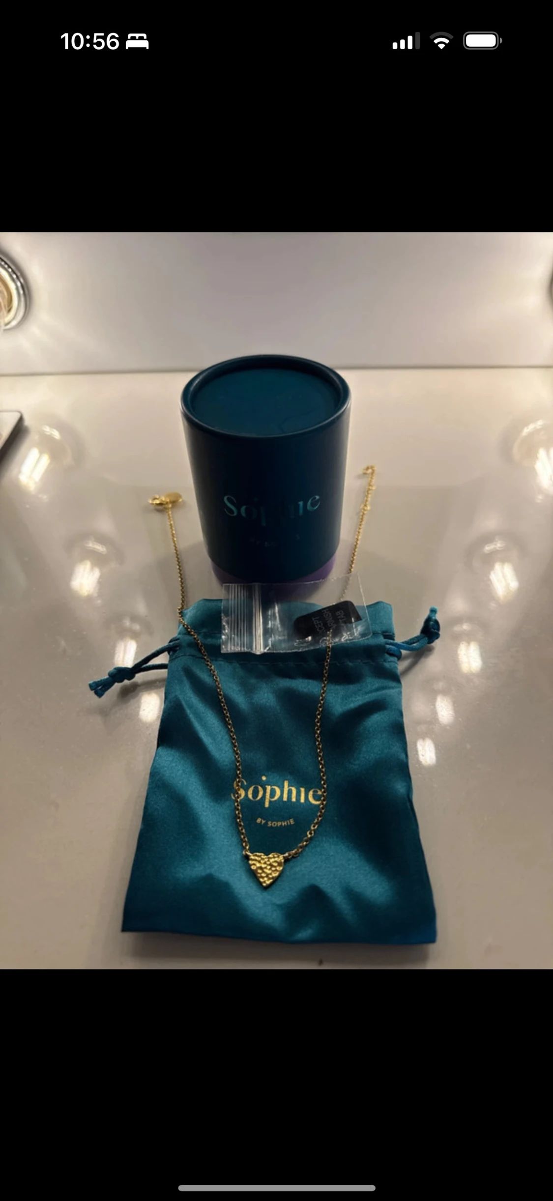 Guldpläterat hjärthalsband Sophie by Sophie - 1