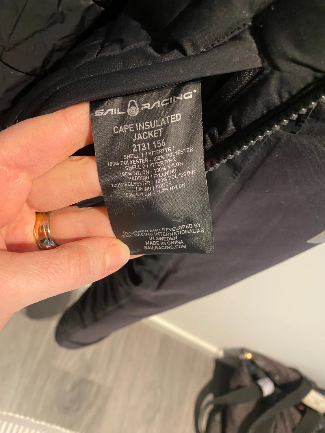 Svart Sail Racing jacka med huva - 3