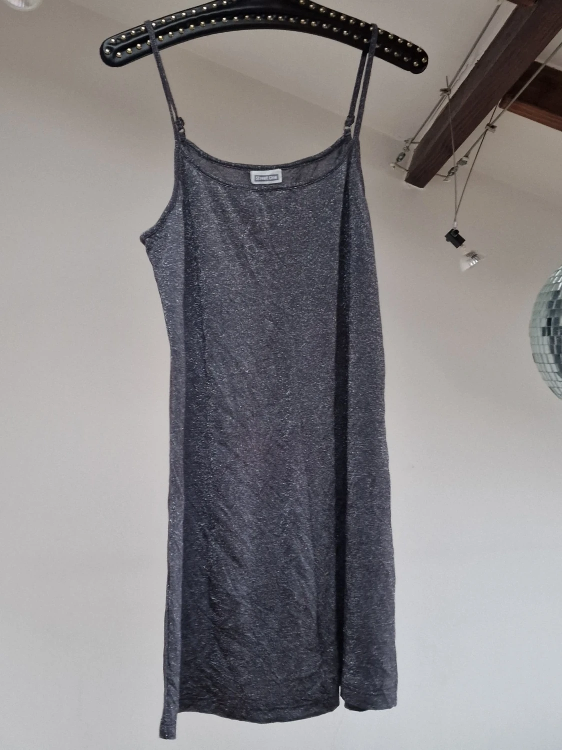 Grey-Silver glittery short dress - 2