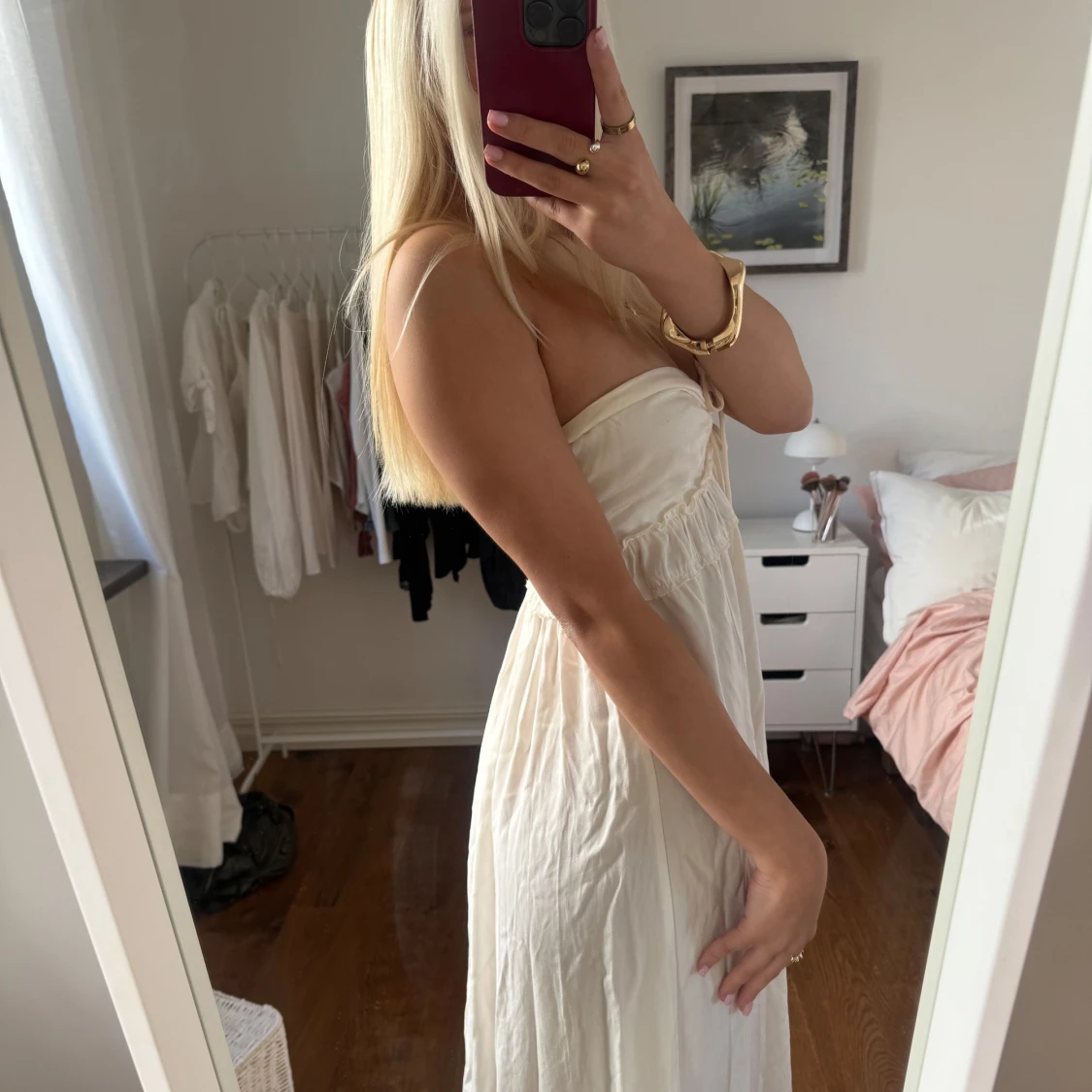 Vit långklänning med snörning