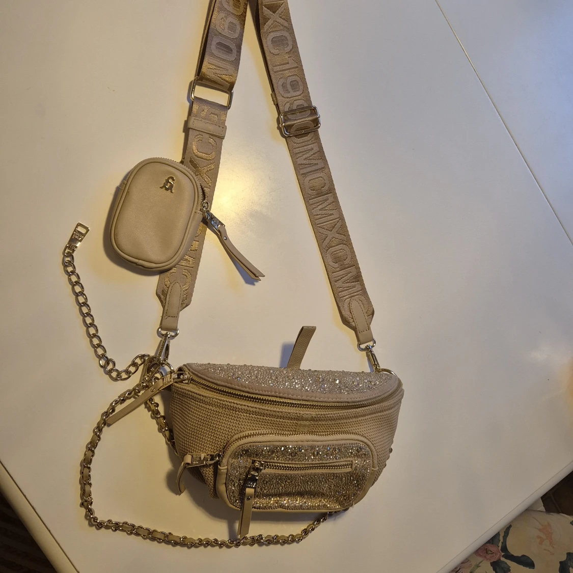 Beige glittrig axelväska Steve Madden - 2