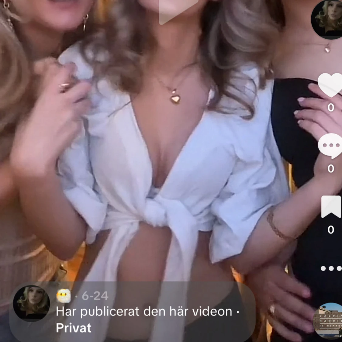 Vit omlott blus med knyt framtill - 1